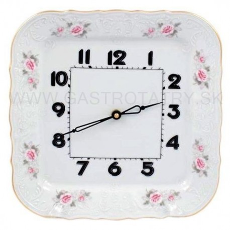 Hodiny hranaté šedo ruž.kvet zl.lin. Berandotte