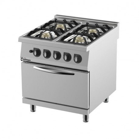 Plynový sporák 900 so 4 horákmi a elektr. rúrou GN2/1