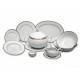 Platinový okraj sivá tanierová súprava 18D OPAL (Jana)