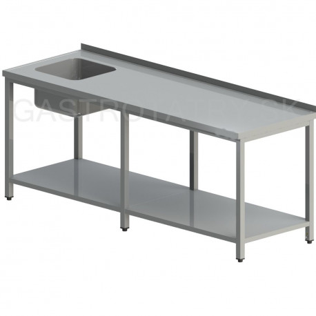 Umývací stôl s drezom a policou dlhý 