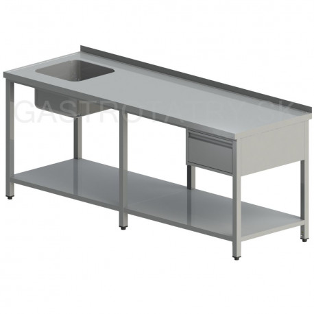 Umývací stôl so zásuvkou a policou dlhý 