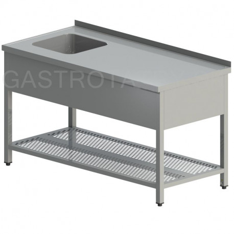 Umývací stôl s drezom a perforovanou policou, krytý