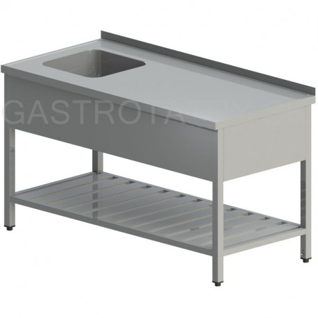 Umývací stôl s krytým drezom a roštom 