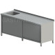 Umývací stôl skrinkový s drezom a posuvnými dverami dlhý 