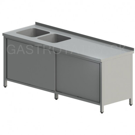 Umývací stôl s dvomi drezmi skrinkový dlhý