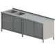 Umývací stôl s dvomi drezmi skrinkový extra dlhý