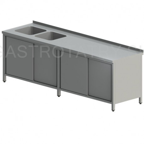 Umývací stôl s dvomi drezmi skrinkový extra dlhý