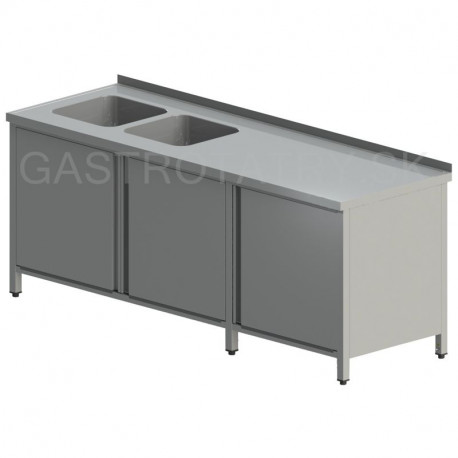 Umývací stôl s dvomi drezmi skrinkový dlhý