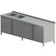 Umývací stôl s dvomi drezmi skrinkový extra dlhý - otváracie dvere