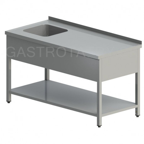 Umývací stôl s krytým drezom a policou dlhý 