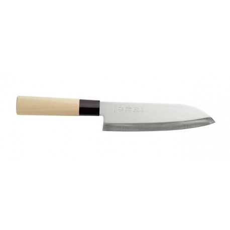 Japonský nôž Santoku, Svetlá dubová, (L)290mm