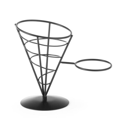 Stojan na hranolčeky, čierny s držiakom