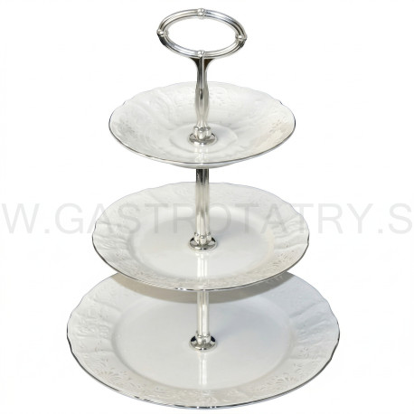 Etažérka 3 D Bernadotte damašek plat.linka + pl.kľúč